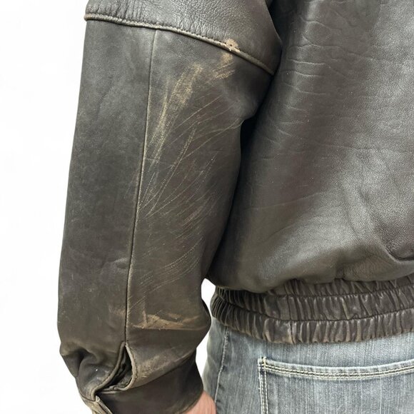 Not For Sale  Excelled XL Brown leather bomber jacket with Quilted Interior - Picture 3 of 8